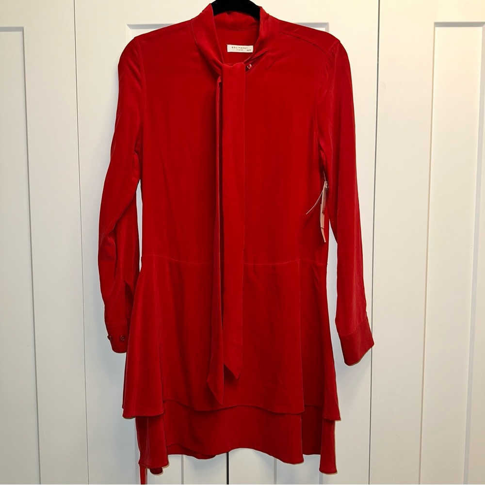 NWT EQUIPMENT RED SILK DRESS NWT